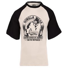Спортивна чоловіча футболка   Logan T-Shirt (Beige/Black) Gorilla Wear F-1036 фото
